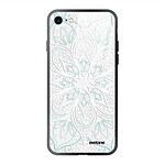 Evetane Coque iPhone 7/8/ iPhone SE 2020/ 2022 Coque Soft Touch Glossy Mandala Turquoise Design