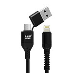 LinQ Câble USB / USB-C vers Lightning 27W Charge et Synchro Longueur 1,2m  Noir