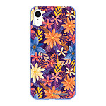 LaCoqueFrançaise Coque iPhone Xr Silicone Liquide Douce lilas Fleurs violettes et oranges