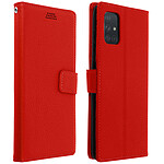 Avizar Housse Samsung Galaxy A51 Étui Porte carte Support Vidéo et Dragonne rouge