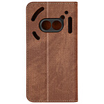 Avizar Étui pour Nothing Phone 2a Texture Denim Clapet Portefeuille et Stand Marron Clair