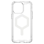 UAG Coque MagSafe pour iPhone 15 Pro Max Antichoc Fine Transparent et Blanc série Plyo