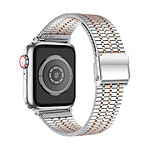 Avizar Bracelet pour Apple Watch 41mm et 40mm et 38 mm Maillons Carré Acier Inoxydable  Argent et Rose gold