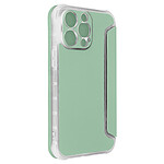 Avizar Etui pour iPhone 14 Pro Max Clapet Magnétique avec Porte Carte  vert pâle