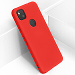 Avizar Coque Google Pixel 4A Silicone Semi-rigide Finition Soft Touch rouge