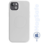 Avizar Coque Magsafe pour iPhone 15 Plus Silicone Souple Soft touch  Gris clair
