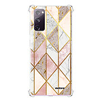 Evetane Coque Samsung Galaxy S20 FE anti-choc souple angles renforcés transparente Motif Marbre Rose Losange