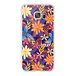 LaCoqueFrançaise Coque Samsung Galaxy S7 Edge 360 intégrale transparente Motif Fleurs violettes et oranges Tendance
