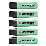 STABILO Surligneur BOSS ORIGINAL Pastel Pointe Biseautée 2 - 5 mm Vert pastel x 5