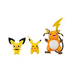 Pokémon - Pack 3 figurines Select Evolution Pichu, Pikachu, Raichu