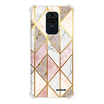 Evetane Coque Xiaomi Redmi Note 9 anti-choc souple angles renforcés transparente Motif Marbre Rose Losange