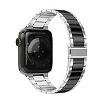 Avizar Bracelet pour Apple Watch 41mm et 40mm et 38 mm Maillons en Acier Inoxydable a Boucle Papillon  Argent et Noir