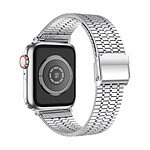 Avizar Bracelet pour Apple Watch 41mm et 40mm et 38 mm Maillons Carré Acier Inoxydable  Argent