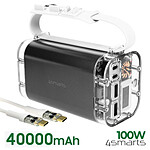 4smarts Powerbank 40000mAh USB et USB C 100W Étanche Torche  Lucid Ultra Gris