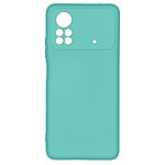 Avizar Coque pour Xiaomi Poco X4 Pro 5G Silicone Semi-rigide Finition Soft-touch Fine  turquoise