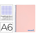 LIDERPAPEL Cahier spirale a6 micro wonder 240 pages 90g 5x5mm 4 bandes couleurs rose x 3