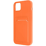 Avizar Coque pour iPhone 14 Silicone Souple Porte-carte Fine Légère  orange