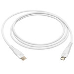 3mk Câble USB C vers Lightning 20W Charge Rapide Silicone Résistant 1m Blanc