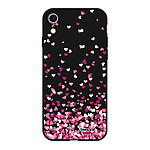 Evetane Coque iPhone Xr Silicone Liquide Douce noir Confettis De Coeur