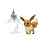 Pokémon - Pack 2 figurines Battle Figure Set Évoli 4, Motisma 5 cm