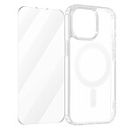 4smarts Pack Protection pour iPhone 15 Pro Coque MagSafe Verre Trempé  Transparent