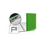 LIDERPAPEL Classeur 4 anneaux ronds 25mm a4+ carton rembordé paper coat miniclip et rabats coloris vert
