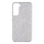 Avizar Coque pour Samsung Galaxy S22 Plus Paillette Amovible Silicone Semi-rigide argent