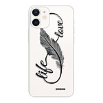 Evetane Coque iPhone 12 mini silicone transparente Motif Love Life ultra resistant
