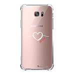 LaCoqueFrançaise Coque Samsung Galaxy S7 Edge anti-choc souple angles renforcés transparente Motif Coeur Blanc Amour