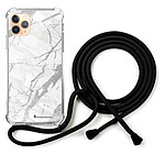 LaCoqueFrançaise Coque cordon iPhone 11 Pro noir Dessin Marbre gris