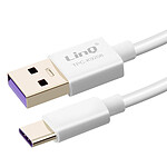 LinQ Câble USB vers USB type C Charge et Synchro SuperCharge 5A 1m  Blanc