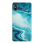 Evetane Coque Xiaomi Redmi 9A 360 intégrale transparente Motif Bleu Nacré Marbre Tendance