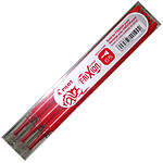 PILOT Pochette de 3 recharges roller FriXion Point pointe aiguille fine (0,5mm) Rouge x 12