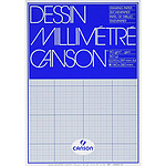 CANSON Bloc de 50 feuilles Papier millimétré A4 90g Ligné bleu