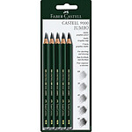 Faber-Castell Blister de 5 Crayons graphite CASTELL 9000 Jumbo HB, 2B, 4B, 6B, 8B