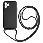 Avizar Coque Cordon pour iPhone 11 Pro Semi-rigide Lanière Tour du Cou 80cm Noir