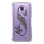 Evetane Coque Samsung Galaxy S9 anti-choc souple angles renforcés transparente Motif Love Life