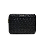 Guess Housse pour Ordinateur Portable 13 Pouces Quilted avec Poche Arrière Zippée Noir