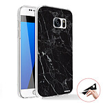 Evetane Coque Samsung Galaxy S7 360 intégrale transparente Motif Marbre noir Tendance