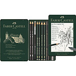 FABER-CASTELL Boîte Métal de 11 Crayon Pitt Graphite Assortis