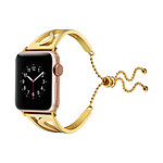 Avizar Bracelet Apple Watch 42 et 44 mm Manchette ajouré en Acier inoxydable - Doré