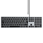 Satechi Clavier USB C Filaire Azerty Pavé Numérique Rétroéclairé Slim W3 Gris