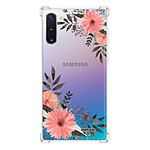 Evetane Coque Samsung Galaxy Note 10 anti-choc souple angles renforcés transparente Motif Fleurs roses
