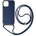 Avizar Coque Cordon pour iPhone 12 Pro Max Semi-rigide Lanière Tour du Cou 80cm bleu