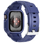 Avizar Bracelet pour Apple Watch Ultra 49mm Silicone Bumper Ajustable  Bleu Nuit