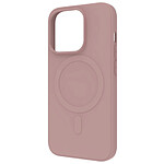 Muvit Coque pour iPhone 15 Pro Soft Touch Compatible MagSafe Rose