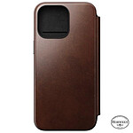 Nomad Folio Modern Cuir Horween pour iPhone 15 Pro Max Marron