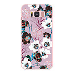 LaCoqueFrançaise Coque Samsung Galaxy S8 Silicone Liquide Douce rose pâle Fleurs parme