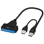 LinQ Câble Adaptateur USB 2.0 vers SATA ou SSD 2.5 pouces Design Compact  Noir