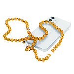 Avizar Bijou de Téléphone Bracelet à Perles Rondes Collection Glam marron Translucide